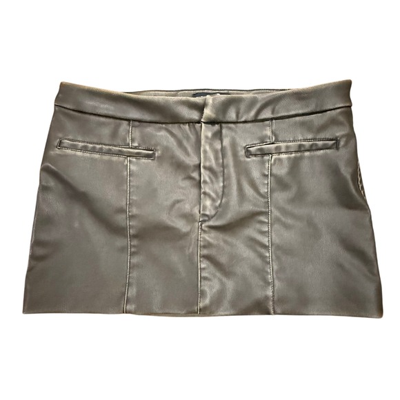 Zara Faux Leather Mini Skirt Brown size Medium - Picture 1 of 3